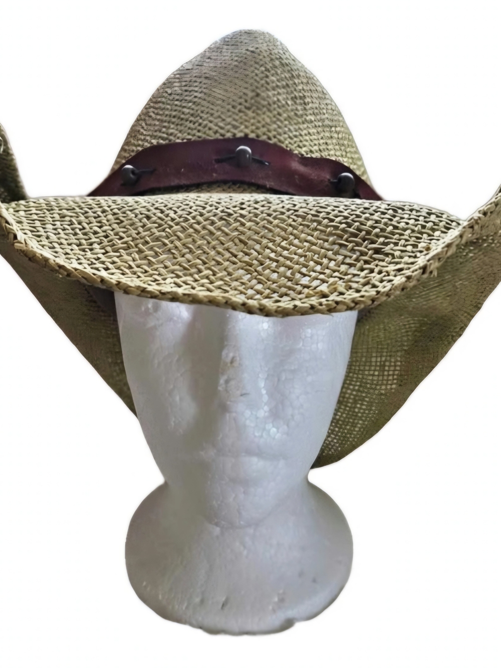 Montecarlo After Party Genuine Panama Straw Cowboy Hat M Western Straw W Leather